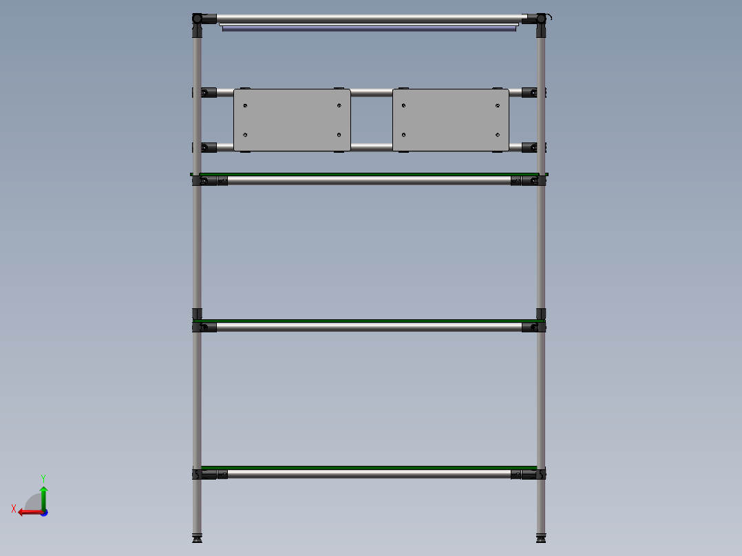 精益管工作台L1200W800H1800车间作业工作台3d全套图纸后视图
