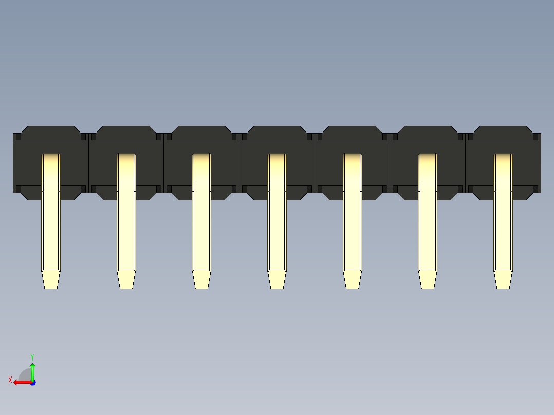 彩色公排针 100mil 2.54mm 系列-DS1022_black_1x07p_100mil_TypeD_rev1.0后视图