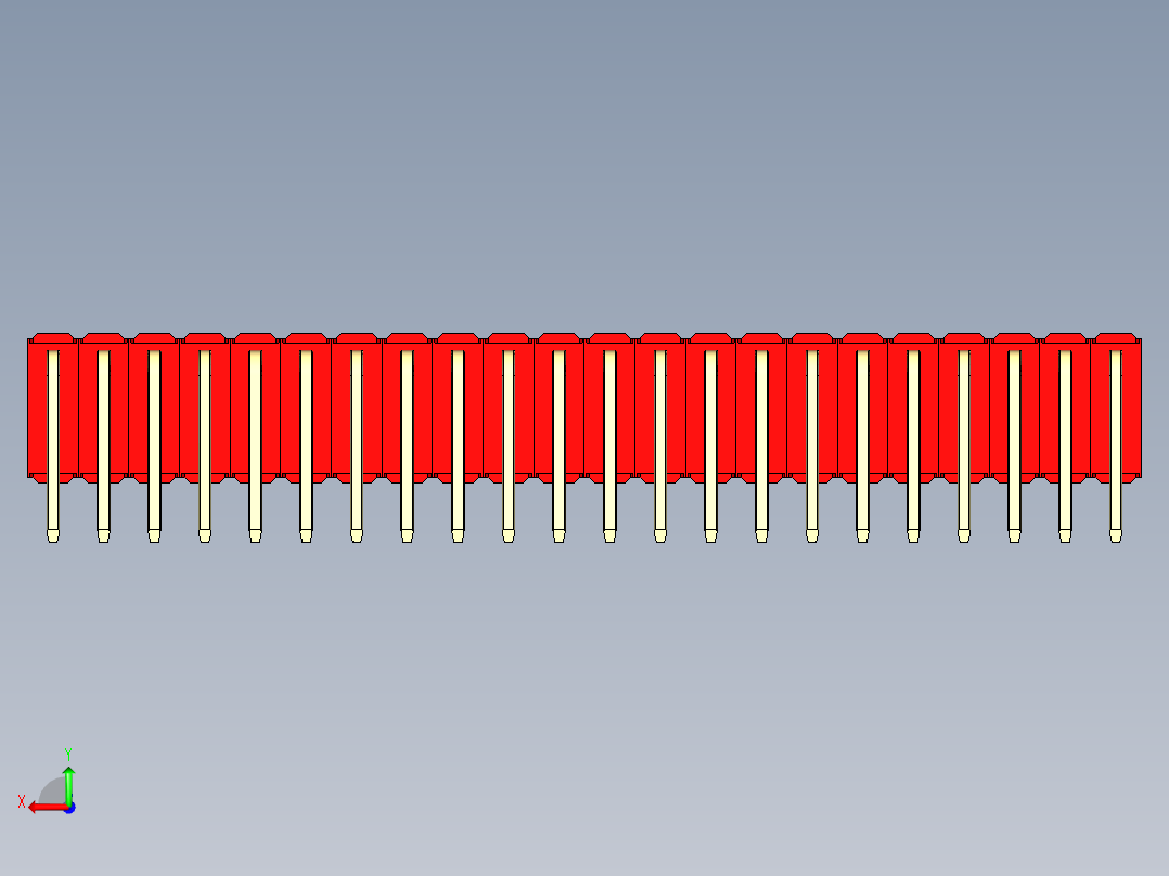 彩色公排针 100mil 2.54mm 系列-DS1022_red_3x22p_100mil_TypeD_rev1.0后视图