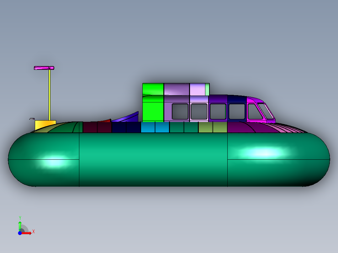 橡皮艇加厚气垫船前视图