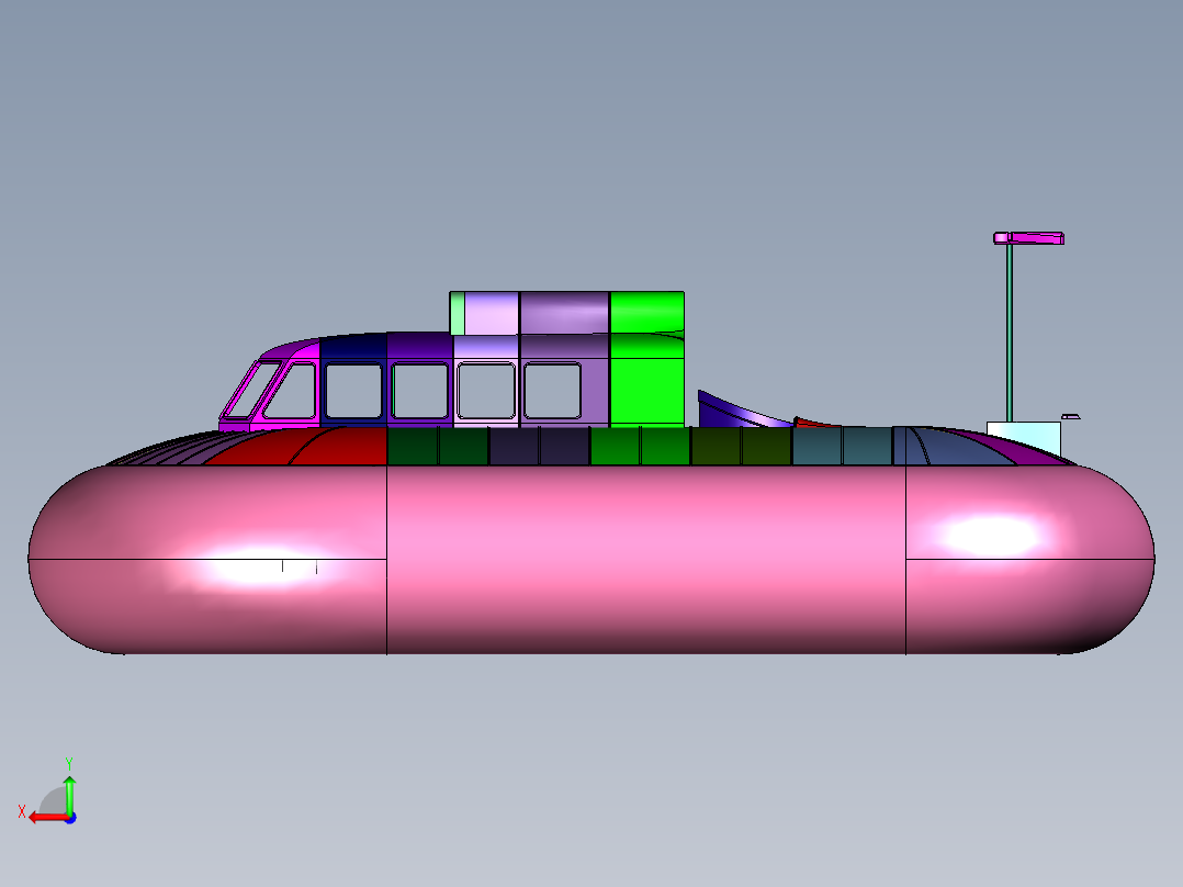 橡皮艇加厚气垫船后视图