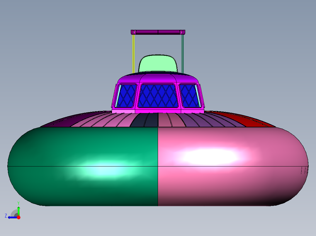 橡皮艇加厚气垫船右视图