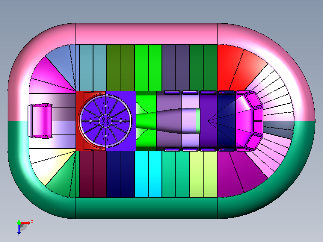 橡皮艇加厚气垫船俯视图
