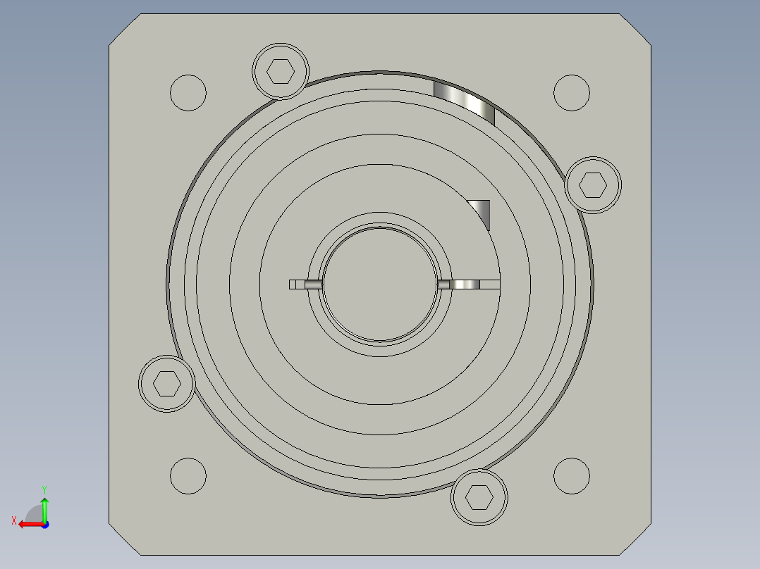 PARKER旋转式减速机3D模型STP格式后视图