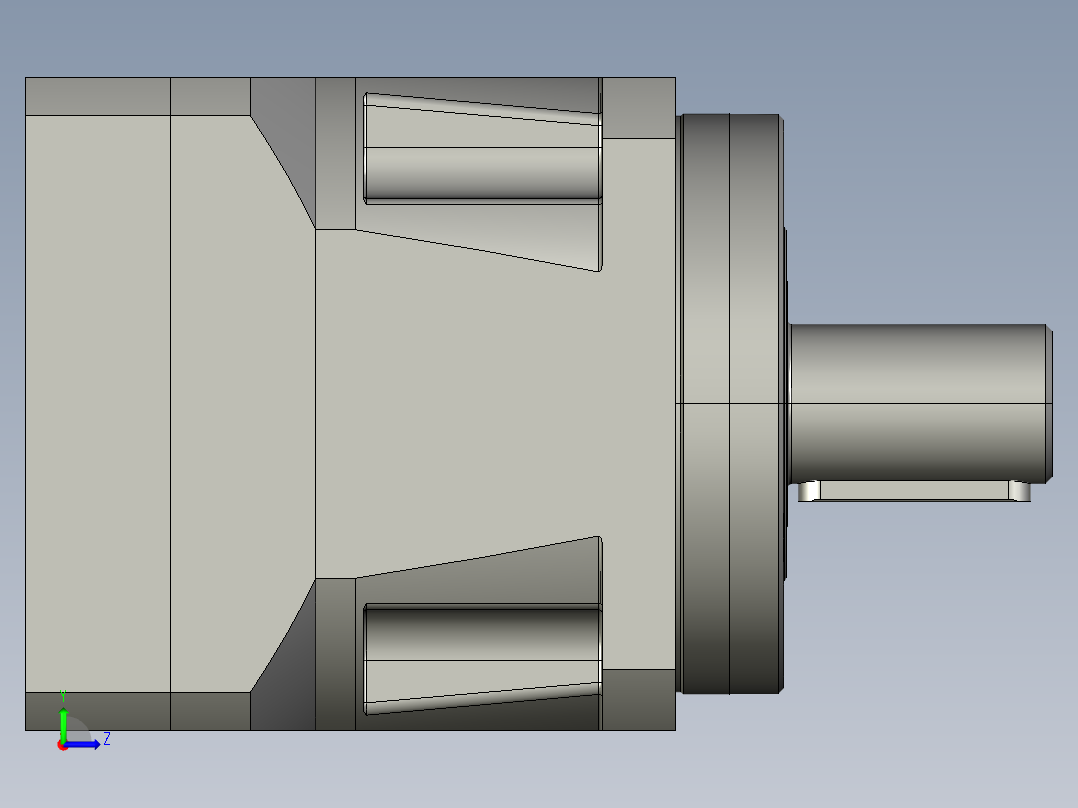 PARKER旋转式减速机3D模型STP格式左视图
