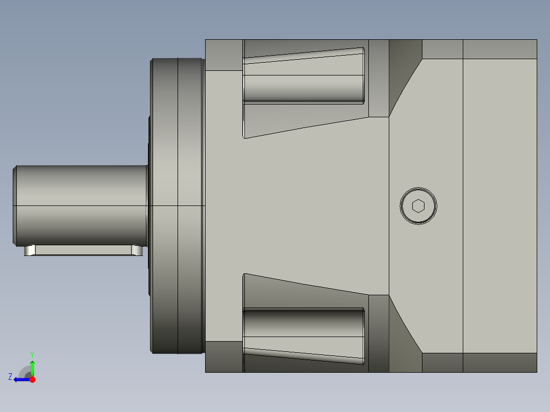 PARKER旋转式减速机3D模型STP格式右视图