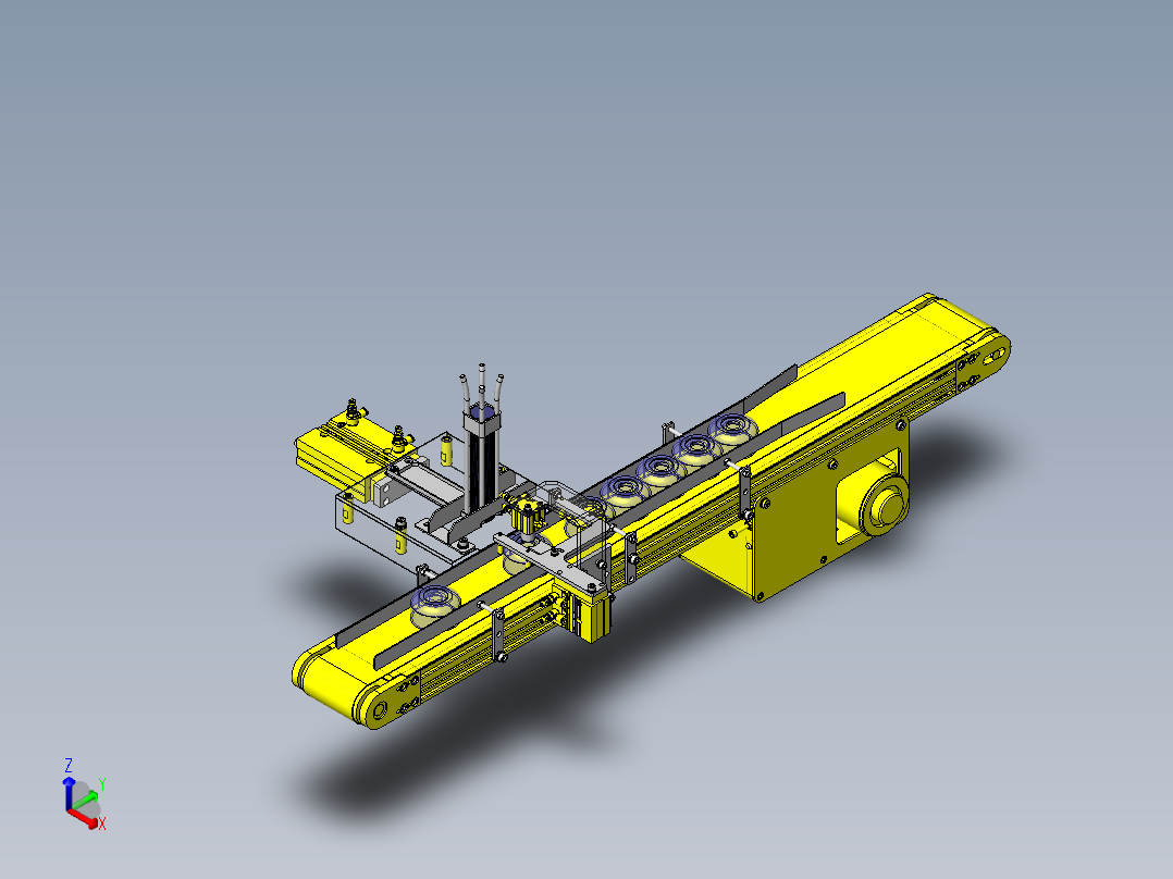 JX501-圆形盖自动装配生产单元结构三维正等轴测图