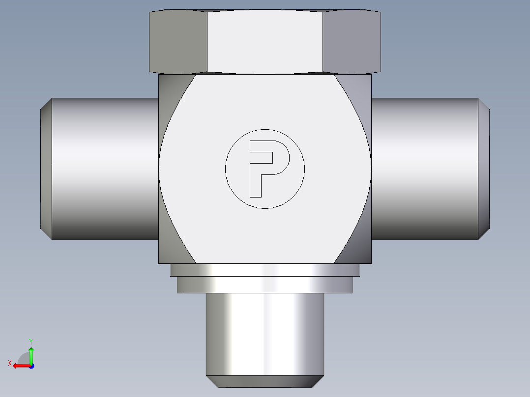 卡套式工业通用硬管接头EO_High_pressure_banjo_tee_TH06LMKDSOMDCF后视图