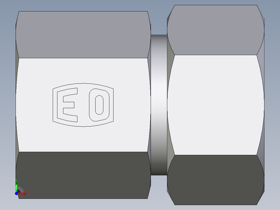 卡套式工业通用硬管接头EO_Swivel_connector_GAI18ZLM71前视图