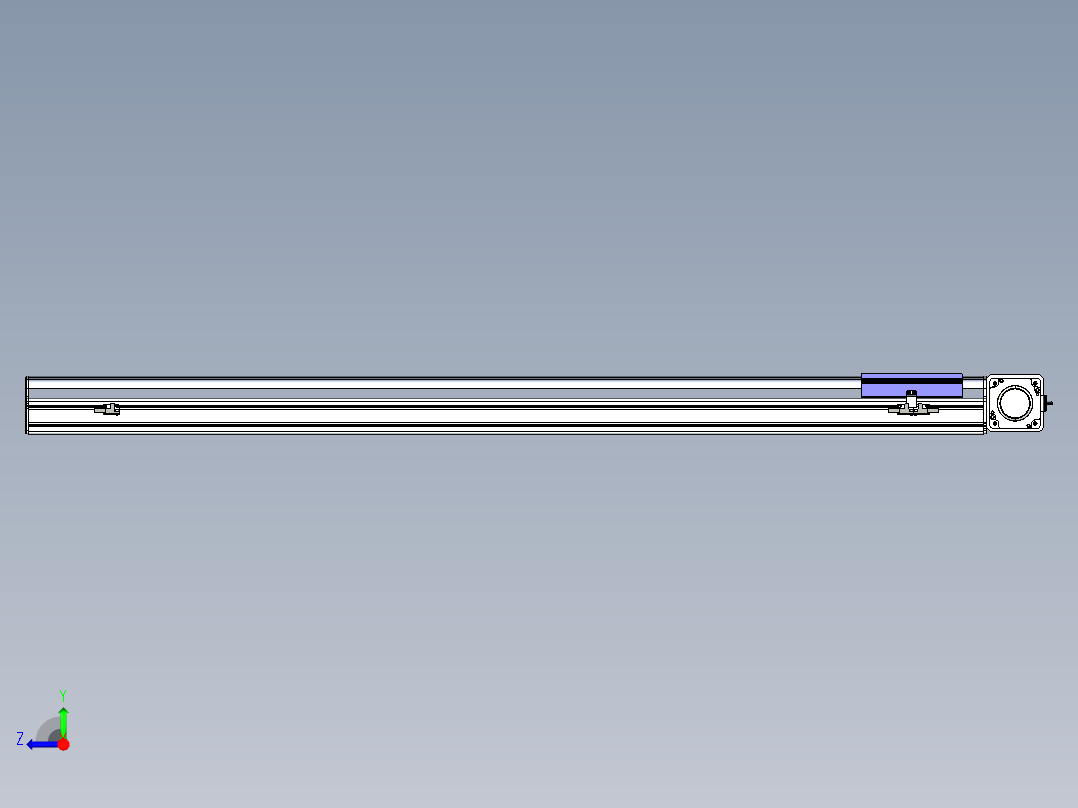同步带滑台-半封闭B17-L100-S1250-R-P75-D3-N3右视图