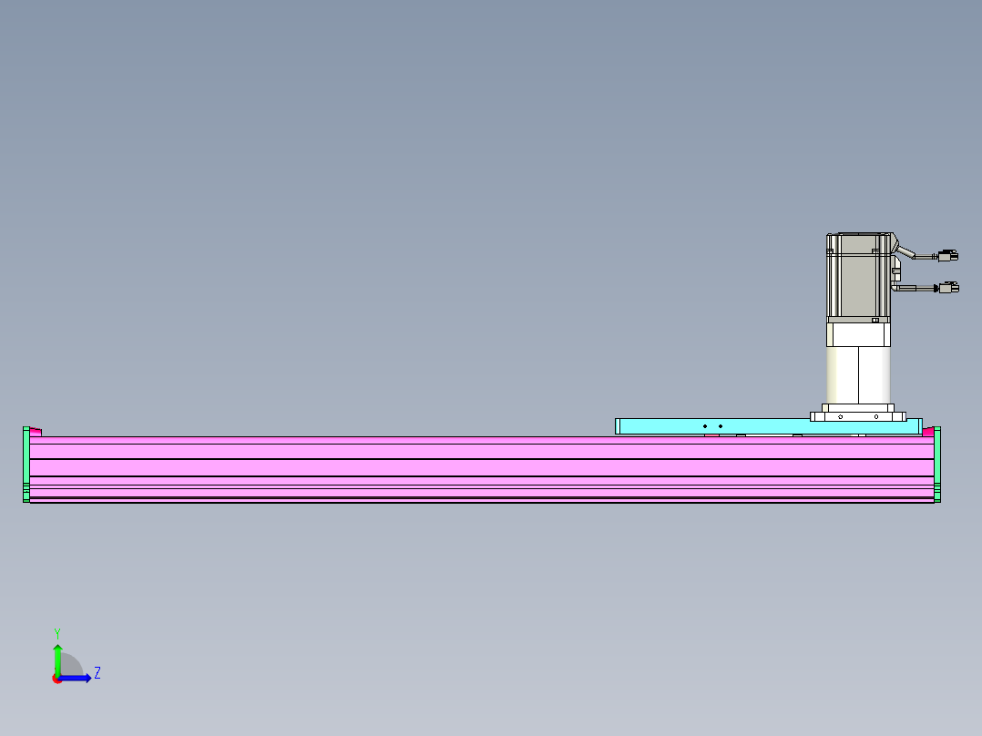 东锦齿条传动DH210G-L167-S700-BU-减速机+P750W.STEP左视图