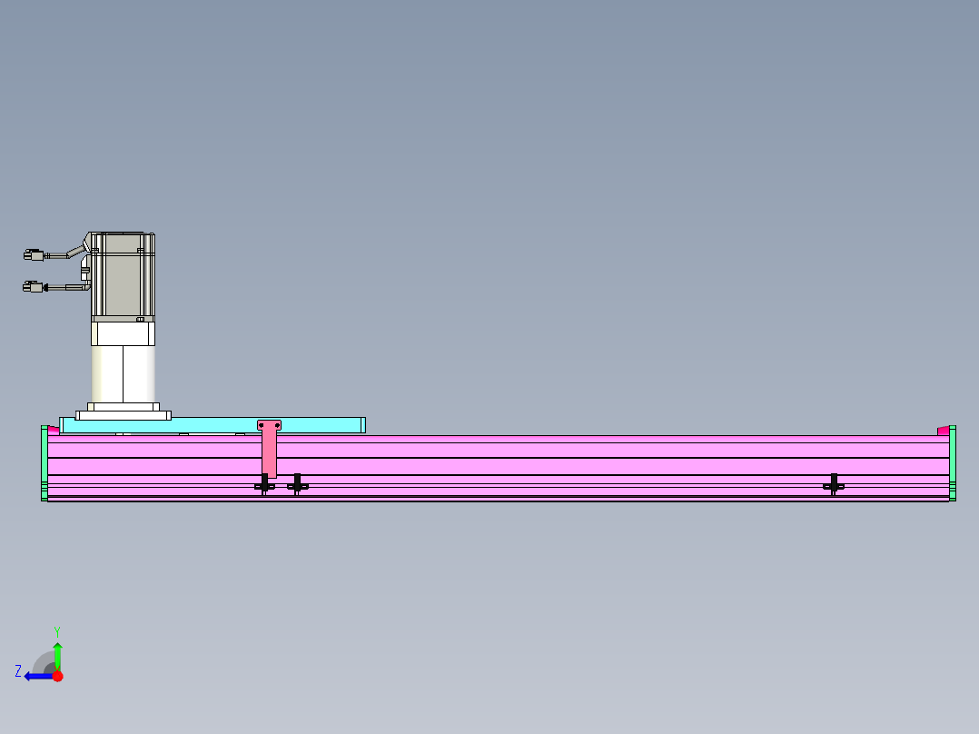 东锦齿条传动DH210G-L167-S700-BU-减速机+P750W.STEP右视图