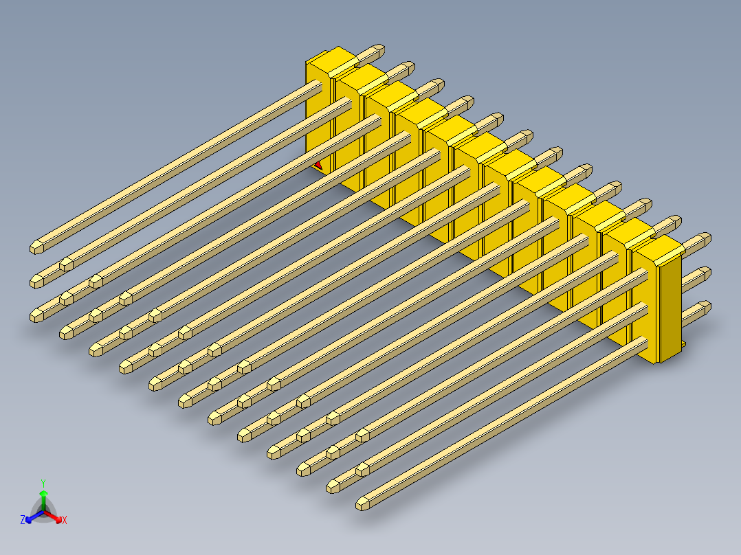 彩色公头100mil（2.54mm）系列-DS1021_yellow_3x12p_100mil_Type43_rev1.0