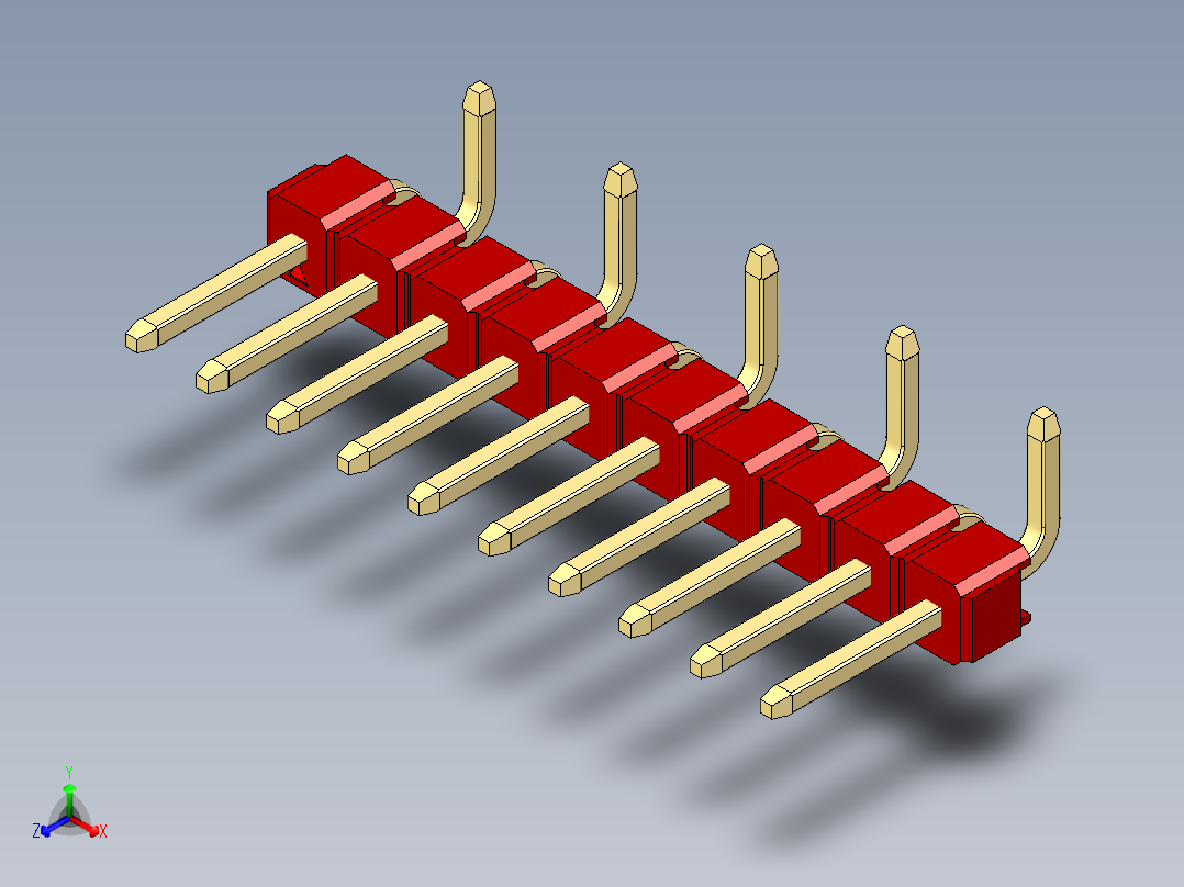 彩色公排针 100mil 2.54mm 系列-DS1022_red_10p_100mil_Type_SMT_R2_rev1.0