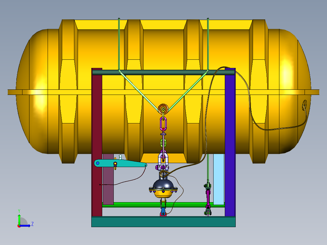 气胀式固定筏架左视图