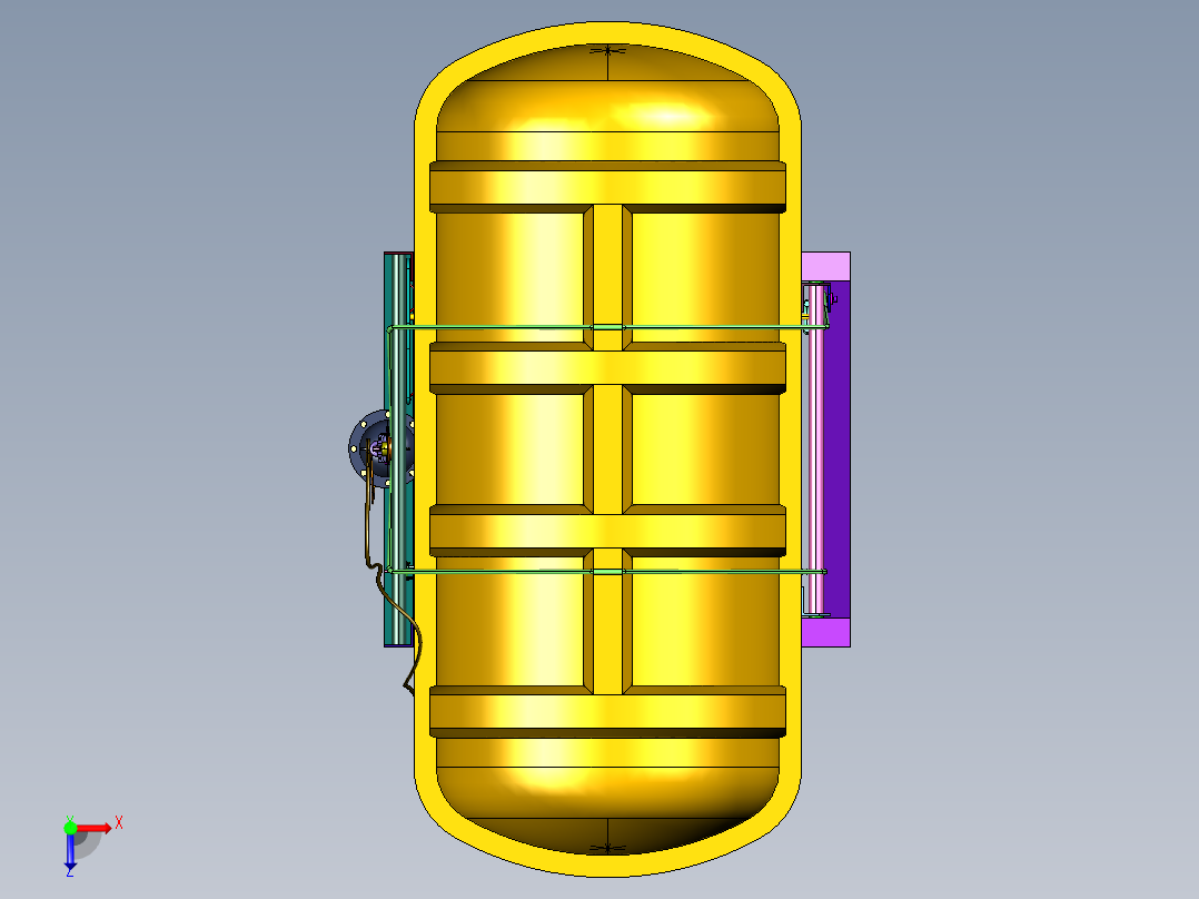 气胀式固定筏架俯视图