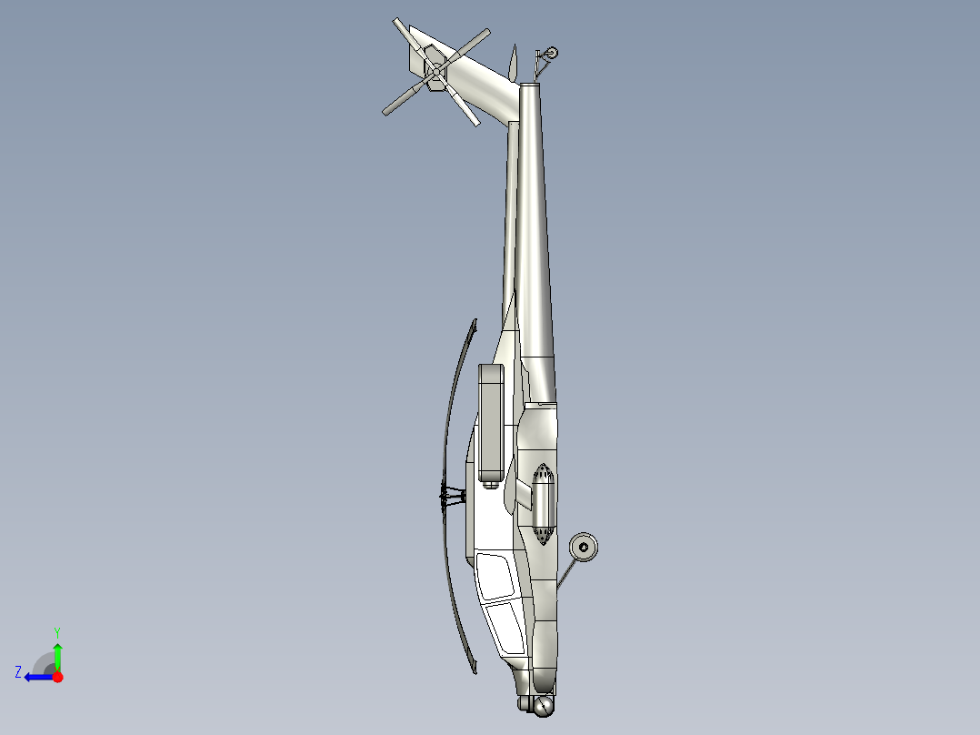 阿帕奇 64-AH 直升机---格式为：STP右视图