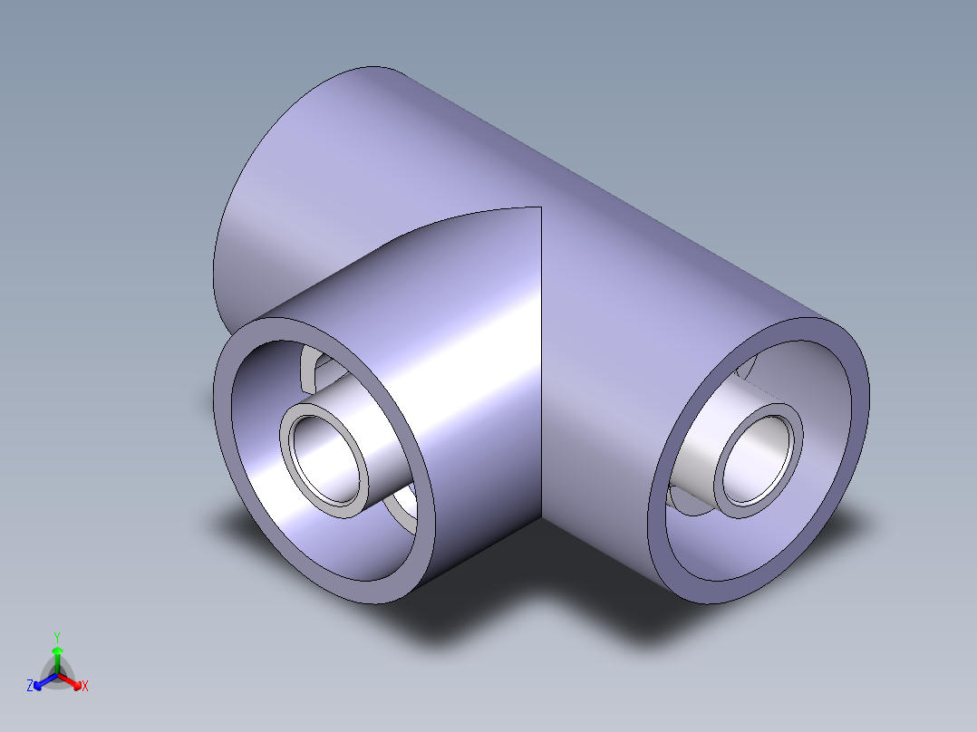 [PVCxPVC] 三通Tee正等轴测图