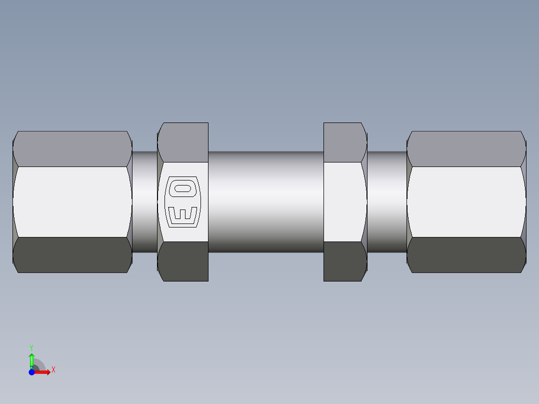 卡套式工业通用硬管接头EO_Bulkhead_union_SV06SCF前视图