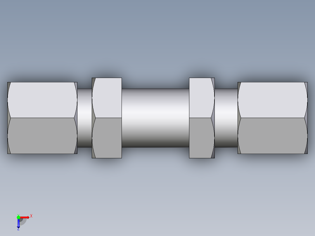 卡套式工业通用硬管接头EO_Bulkhead_union_SV06SCF俯视图