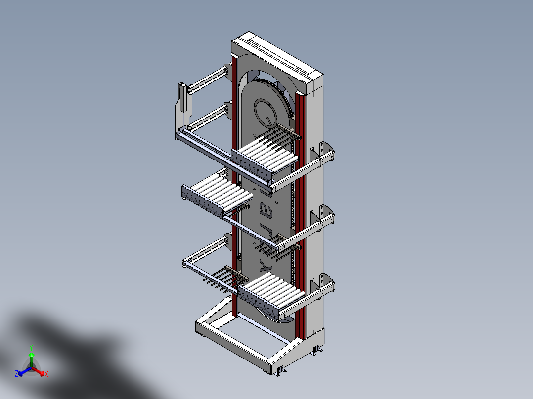 垂直循环升降机sw17正等轴测图