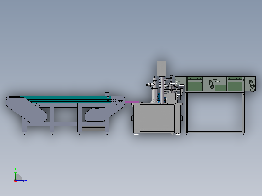 倍力气缸组装生产线sw17可编辑左视图
