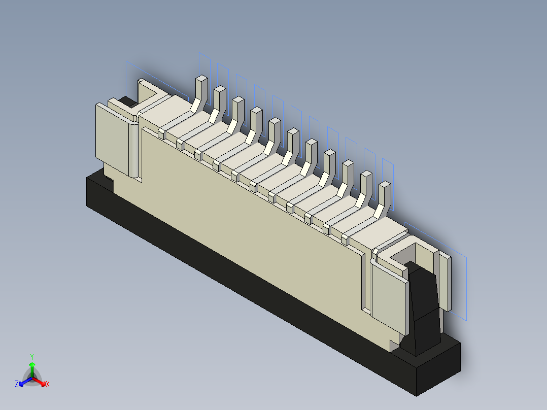 连接器 SM-FFC3B05-11-T正等轴测图