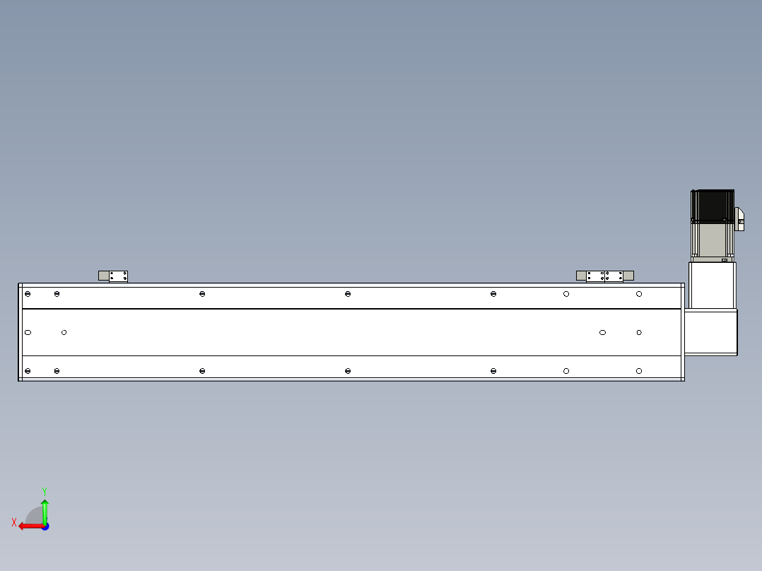 同步带滑台-半封闭B13-L90-S650-R-P40-D3后视图