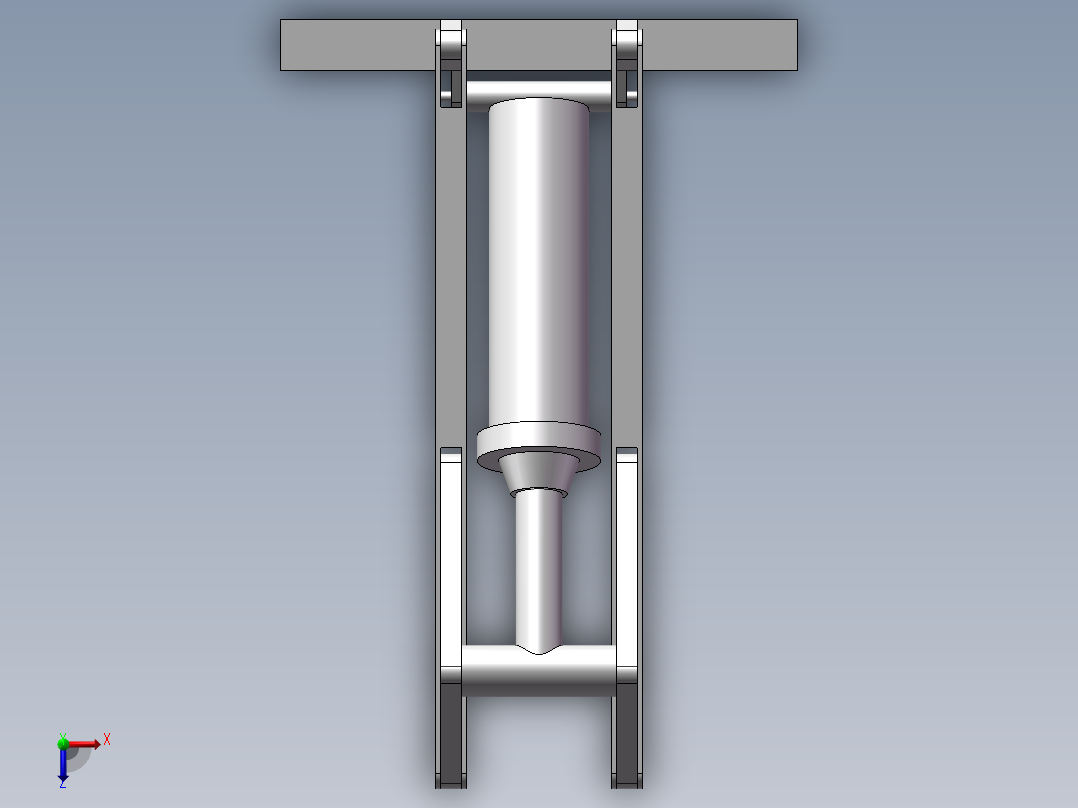 油缸连杆机构模型与仿真俯视图