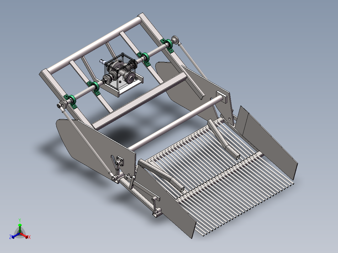 土豆收获机三维SolidWorks正等轴测图