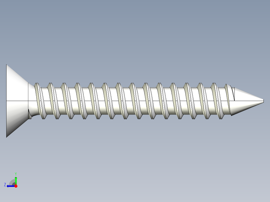 m3-13-to-40-沉头自攻螺丝-Screw M3 x 20 for Wood.STEP右视图
