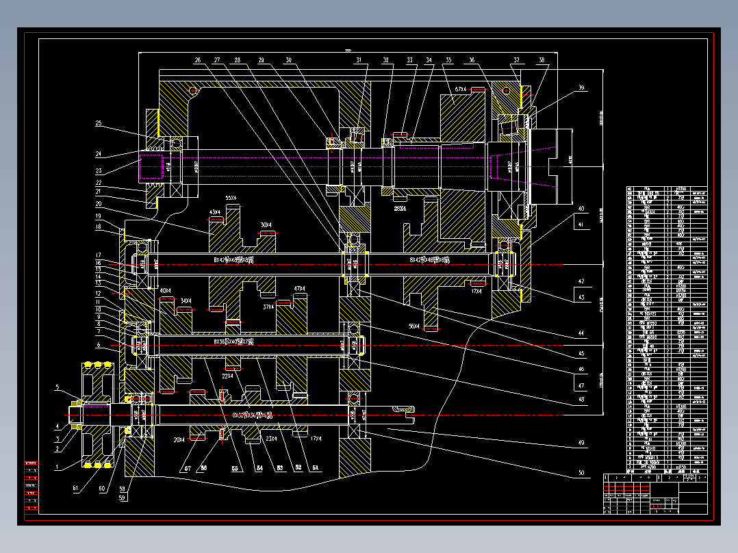 X6132型万能卧式升降台铣床主轴变速系统装配图