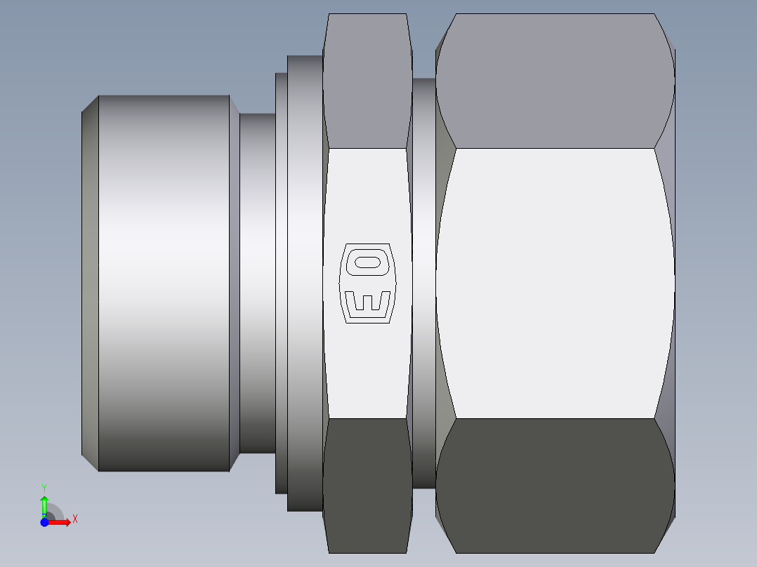 卡套式工业通用硬管接头EO_Male_Stud_connector_GE28ZLMED71前视图