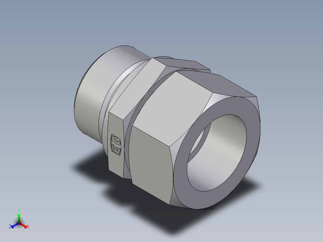 卡套式工业通用硬管接头EO_Male_Stud_connector_GE28ZLMED71正等轴测图