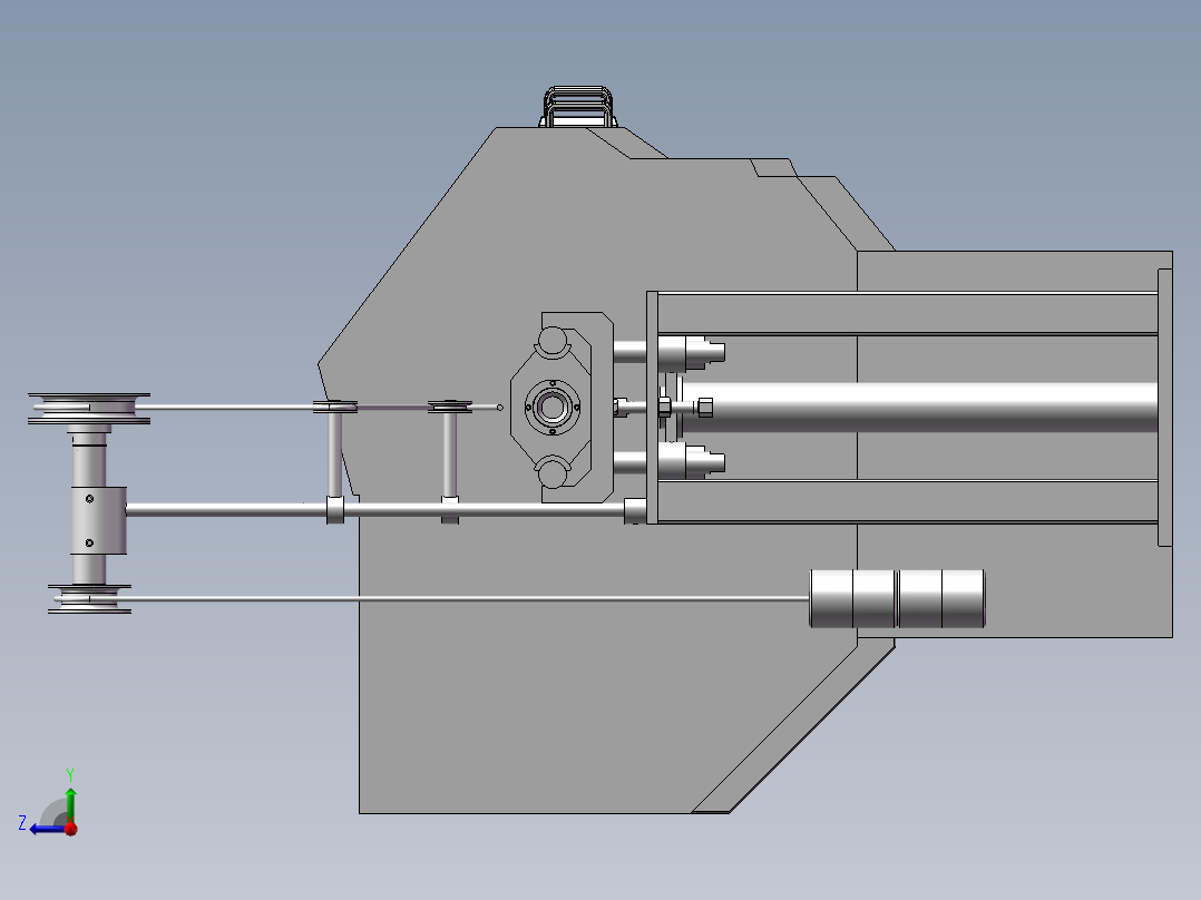 数控机床机械自动送料机右视图