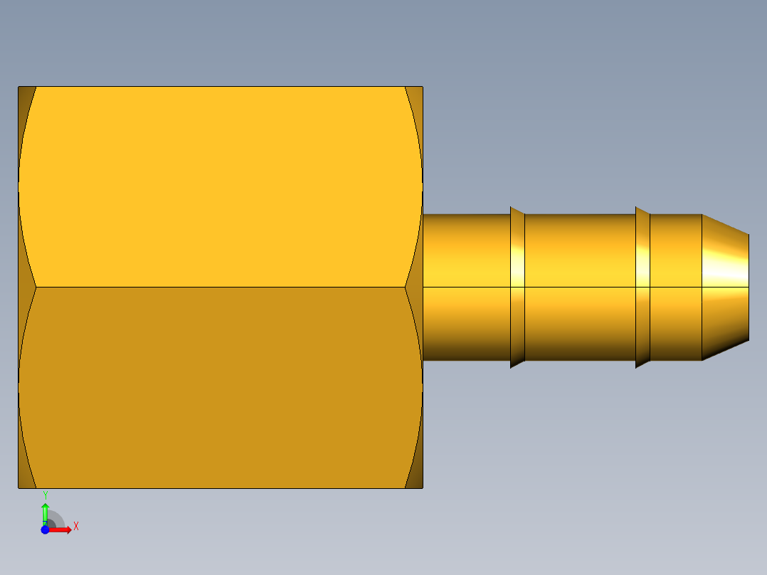 工业通用螺蚊管倒齿式工业硬管接头Female Connector 26-4-2前视图