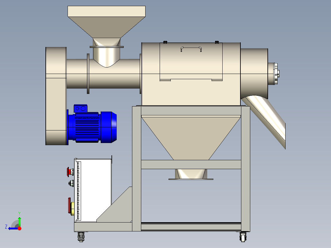 离心筛分机step右视图