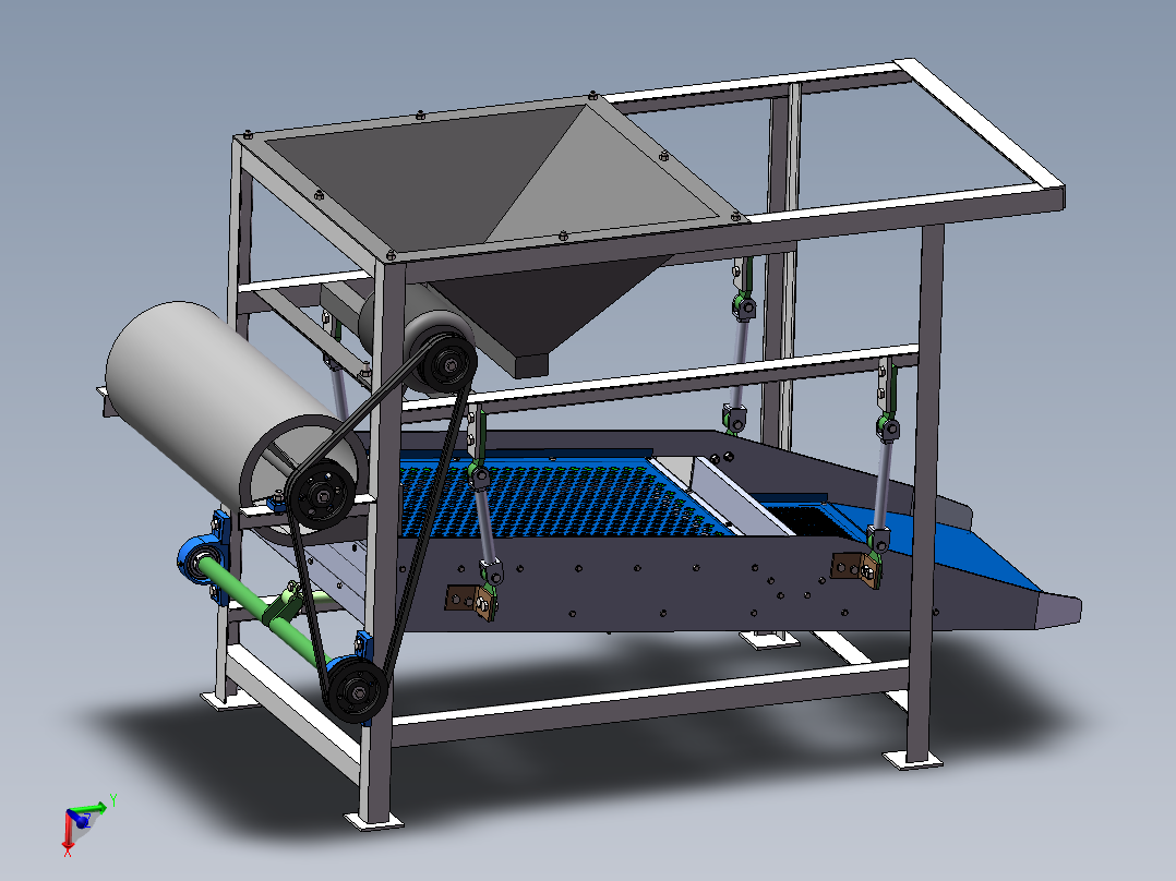 油葵筛选机（sw20可编辑+工程图）
