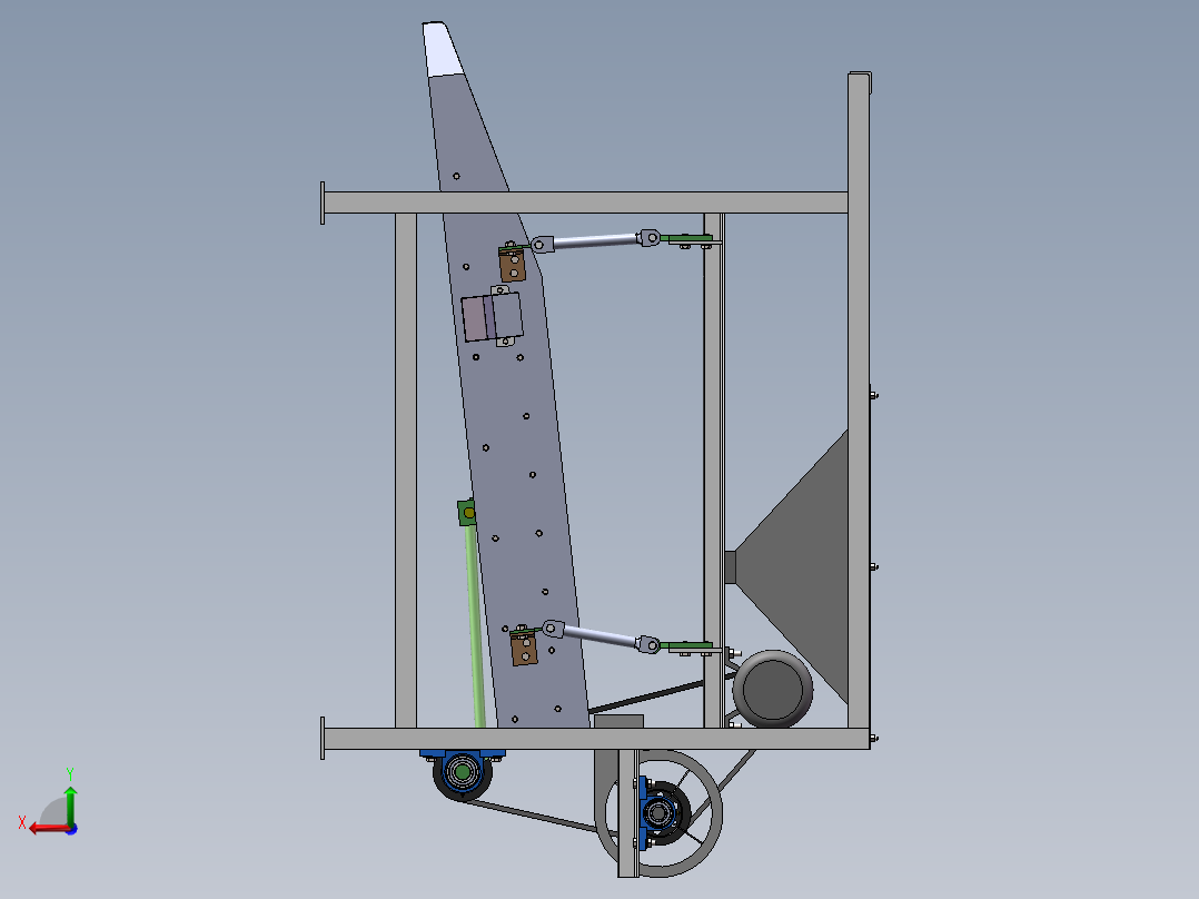 油葵筛选机（sw20可编辑+工程图）后视图