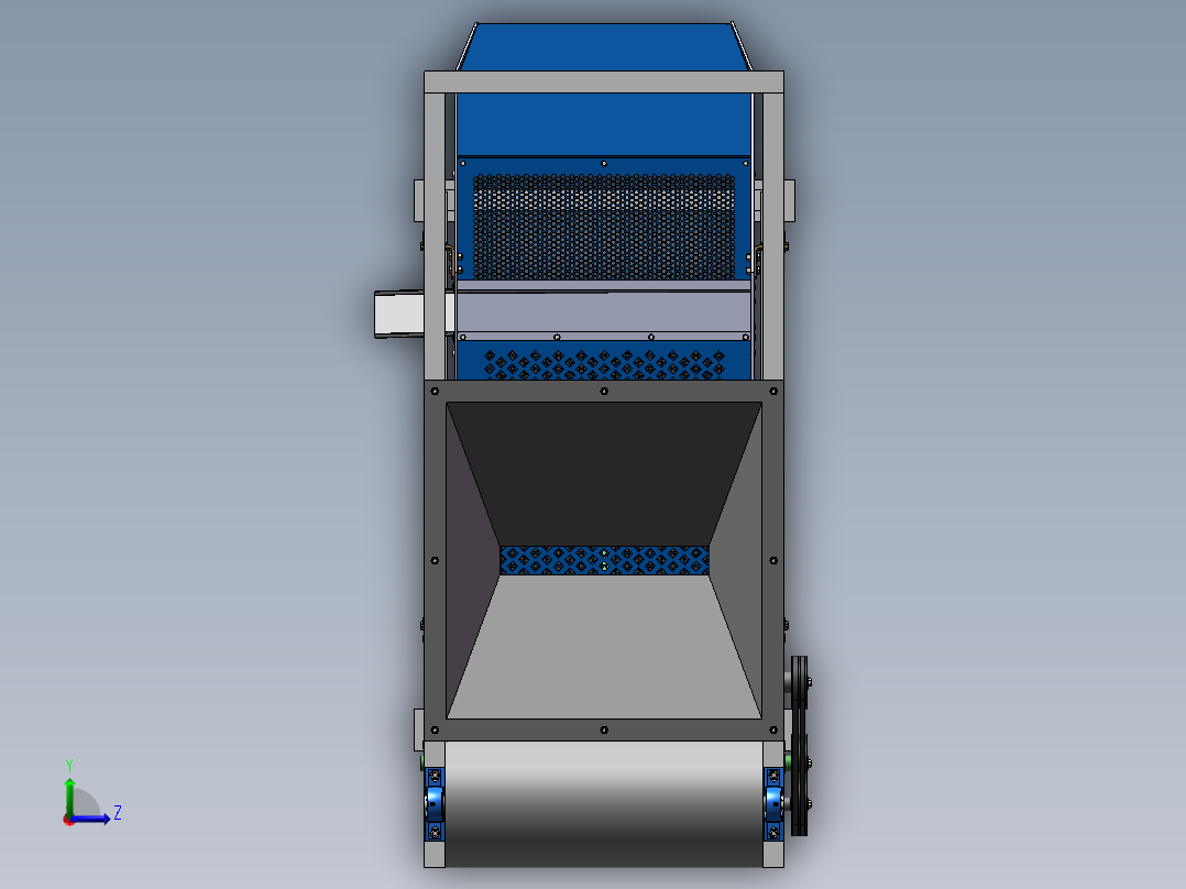 油葵筛选机（sw20可编辑+工程图）左视图