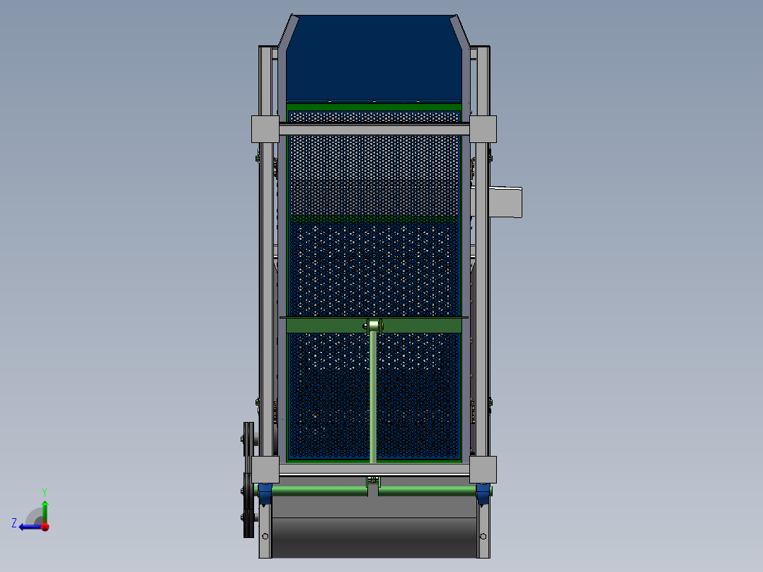 油葵筛选机（sw20可编辑+工程图）右视图