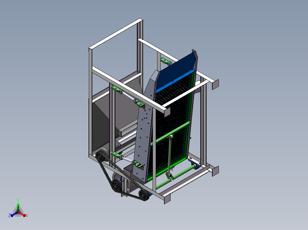 油葵筛选机（sw20可编辑+工程图）正等轴测图