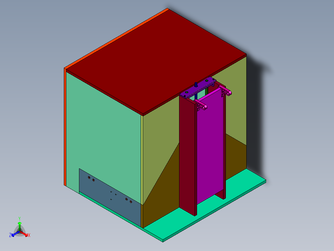 基本型多材料3D打印机正等轴测图