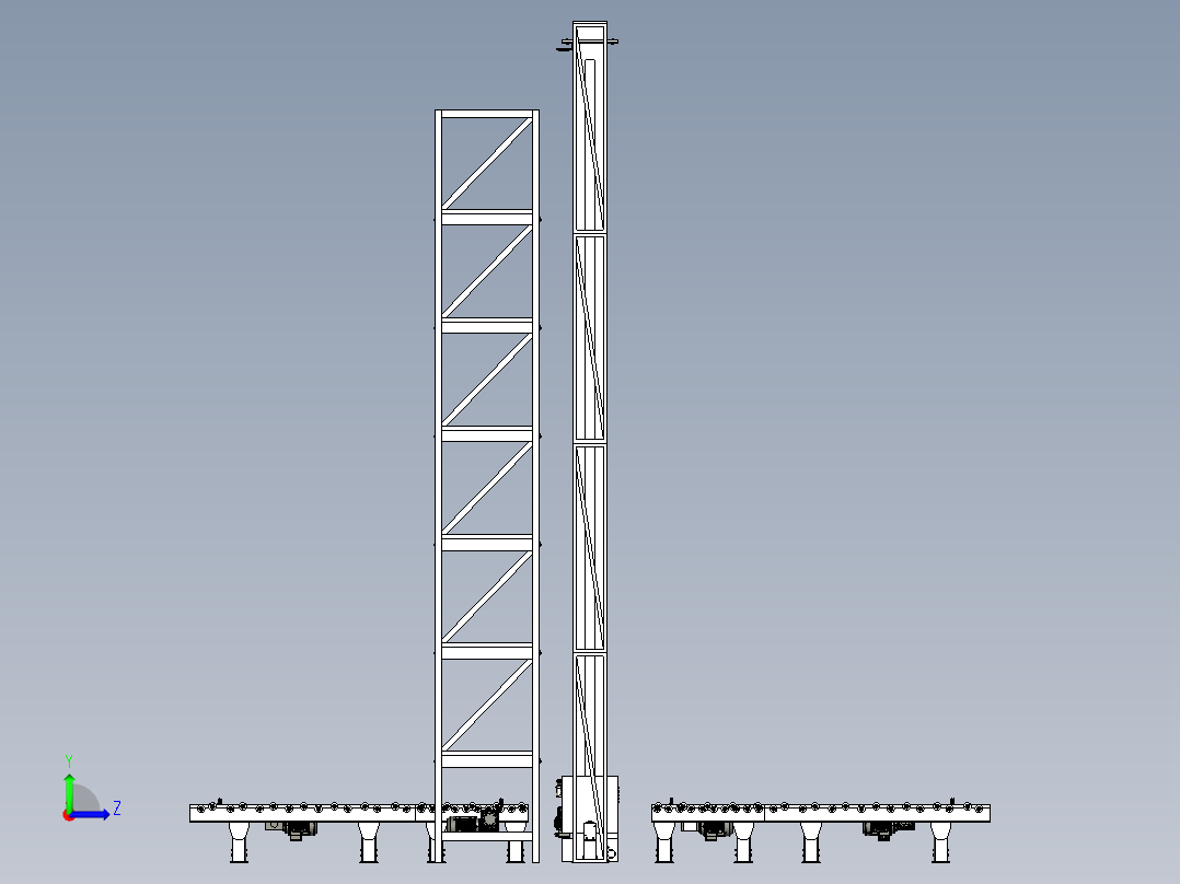 自动仓储系统左视图