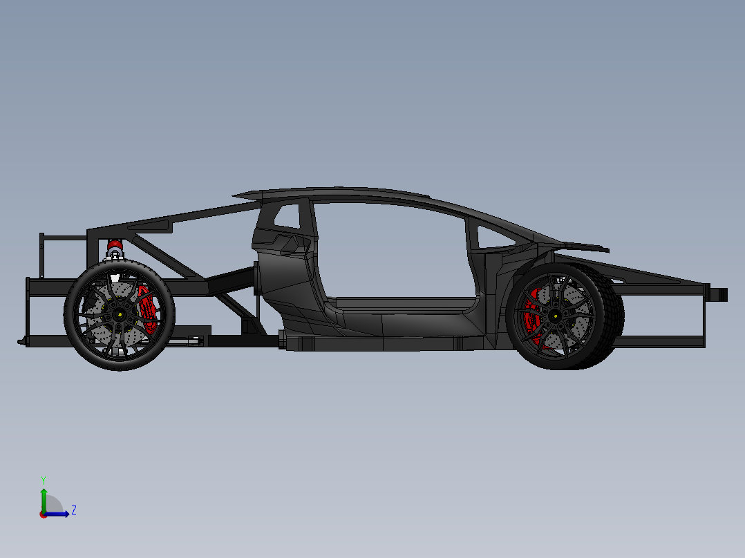 兰博基尼阿文塔多滚动底盘-sw左视图