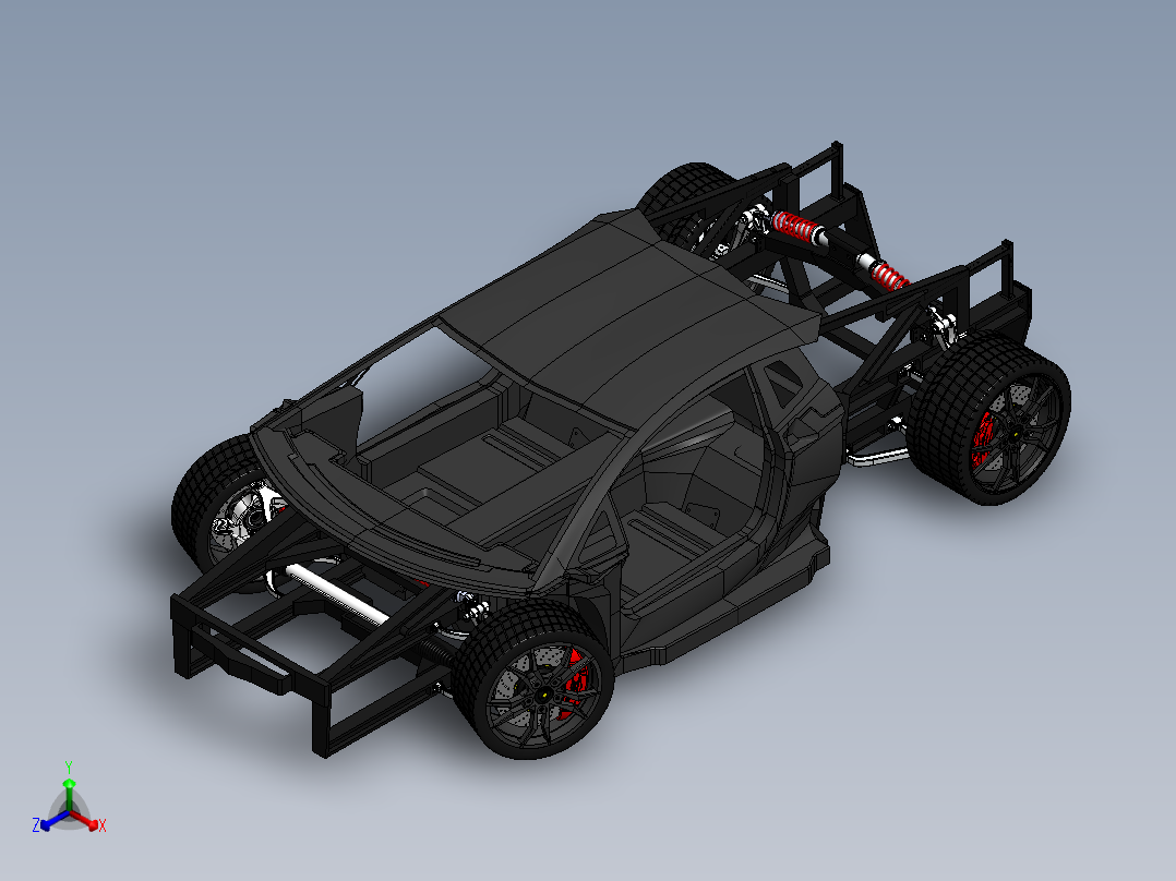 兰博基尼阿文塔多滚动底盘-sw正等轴测图