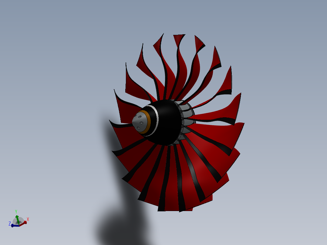 喷气<span style='color: red'>发动机</span>涡轮风扇268---模型格式为 sw