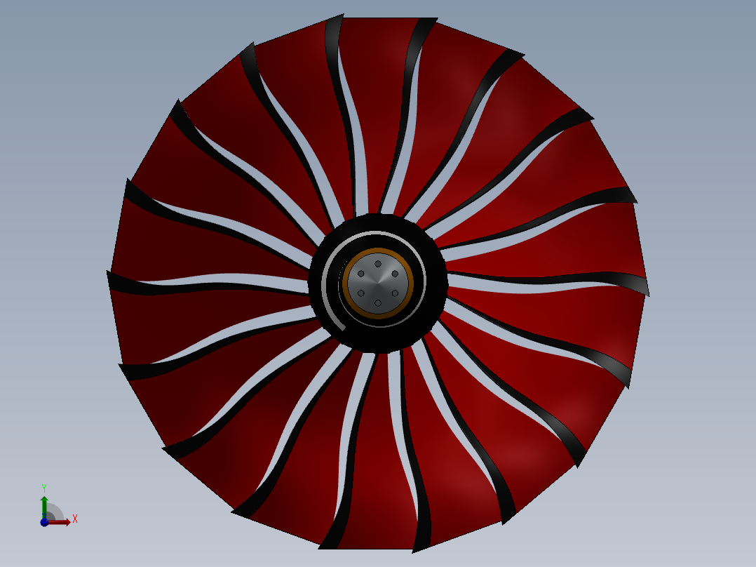 喷气发动机涡轮风扇268---模型格式为 sw前视图