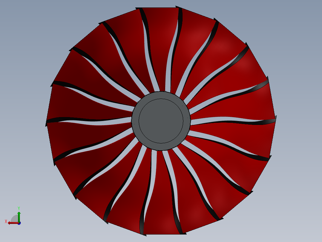 喷气发动机涡轮风扇268---模型格式为 sw后视图