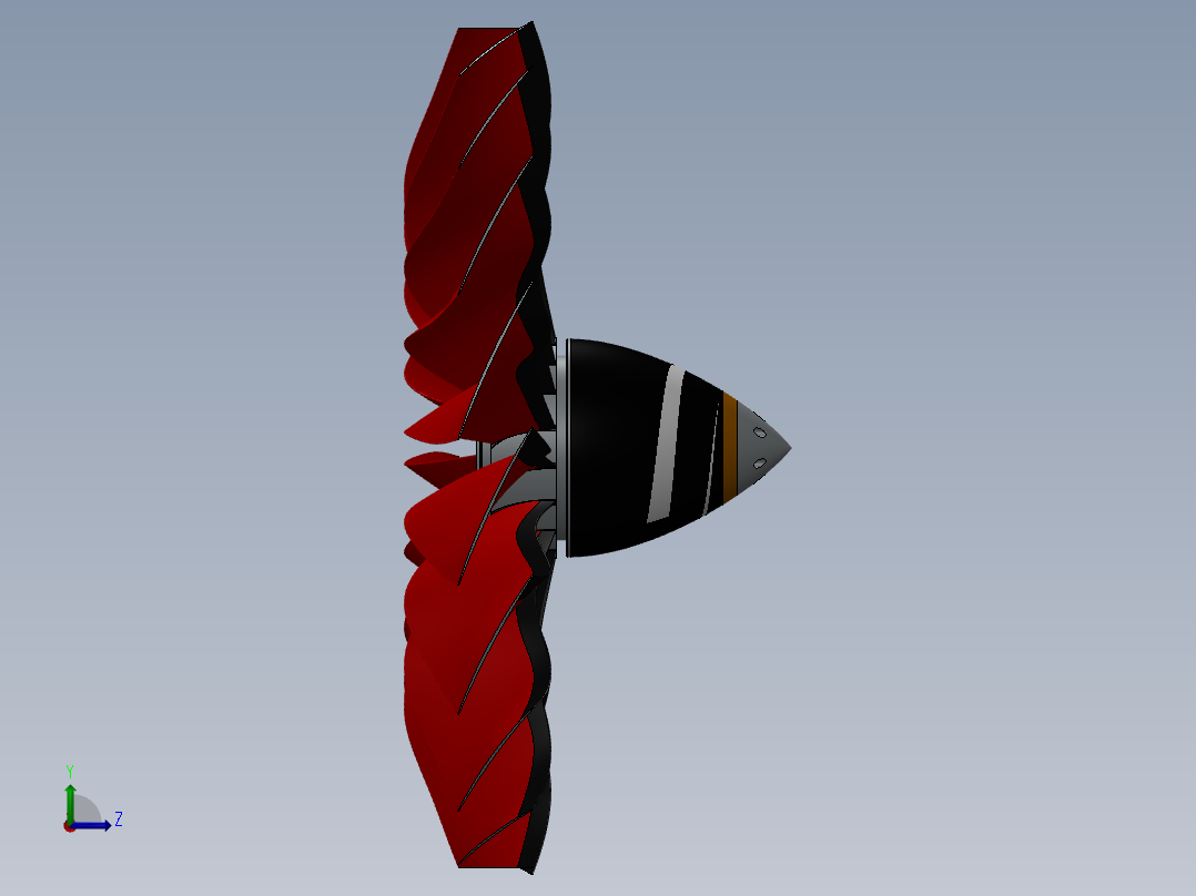 喷气发动机涡轮风扇268---模型格式为 sw左视图